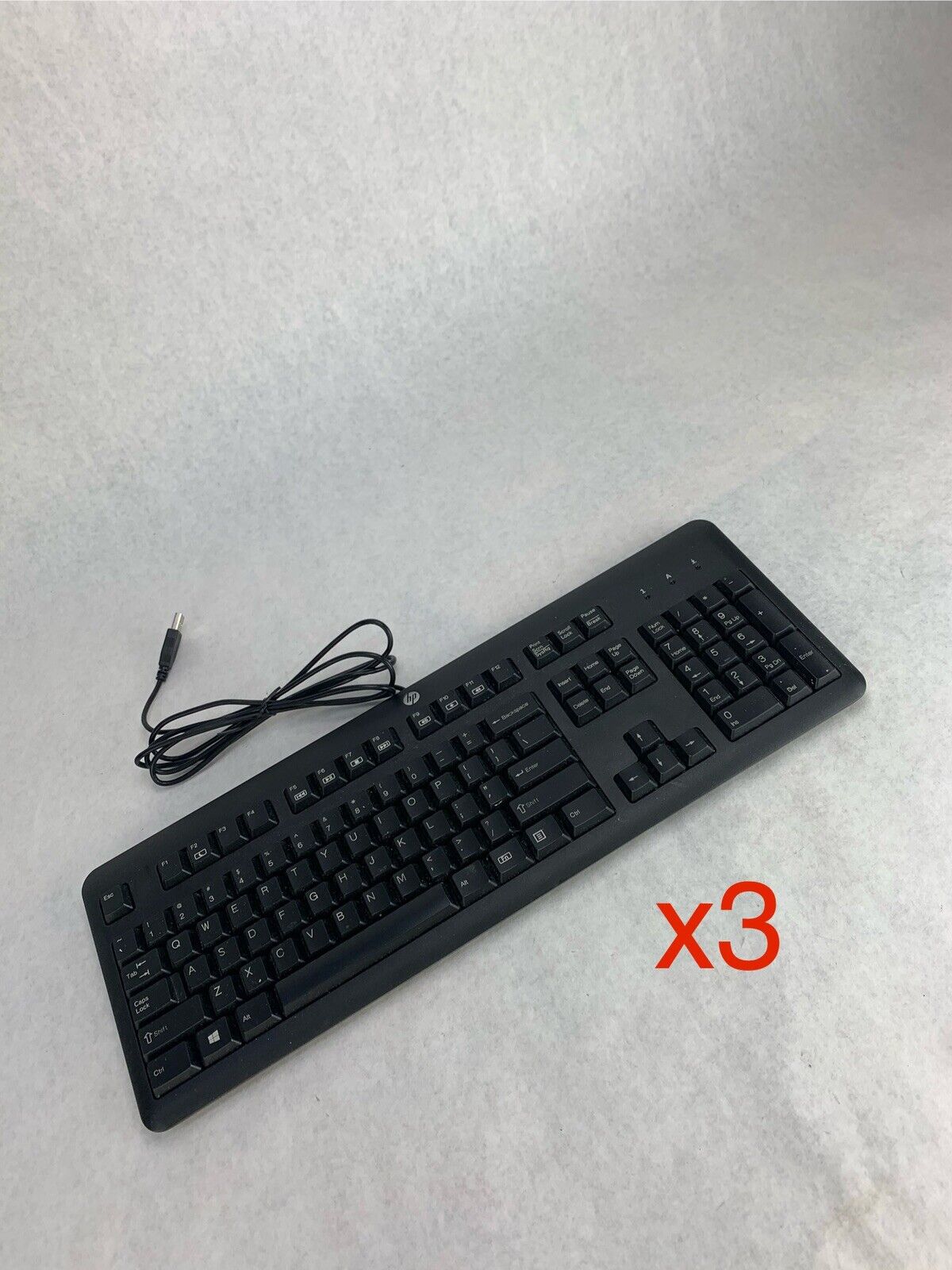 Lot of 3 HP KB57211 Wired Keyboard