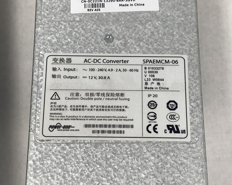 Lot of 2 Power One SPAEMCM-06 12V 30.8A AC/DC Converter