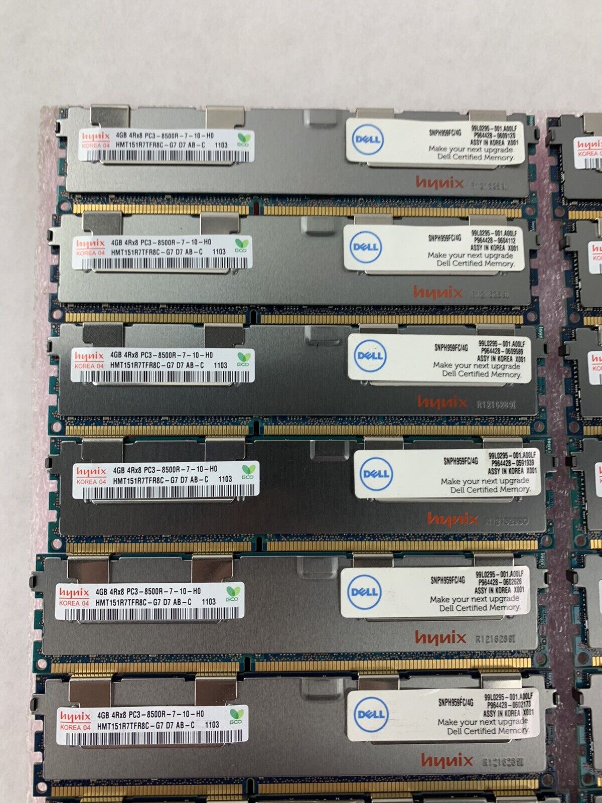 Lot of 48 Hynix4GB PC3-8500R-7-10-H0 Memory (HMT151R7TFR8C-G7 D7 AB-C)