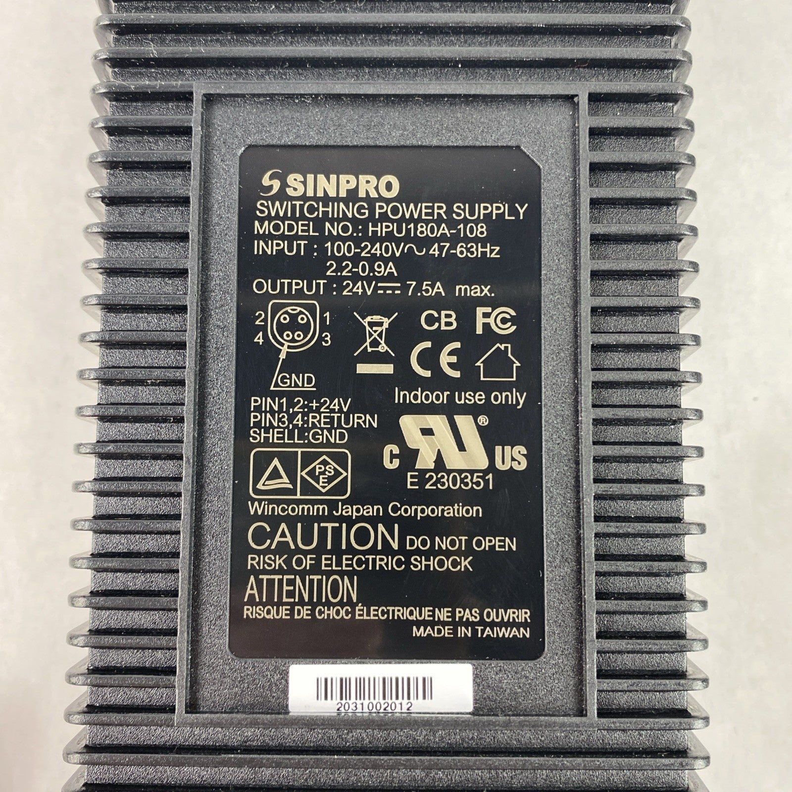 Sinpro HPU180A-108 4 Pin 24V 7.5A8