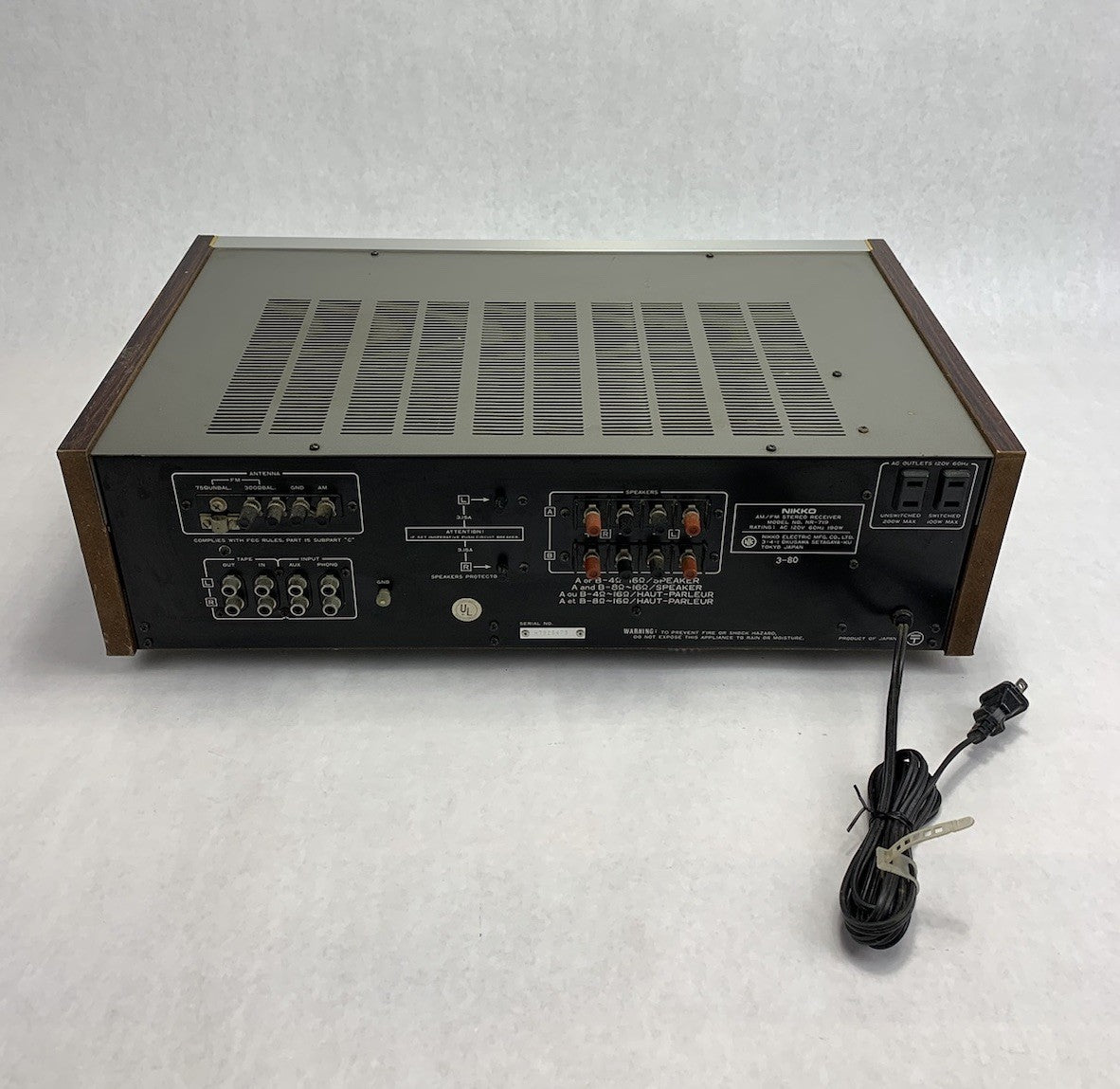 Nikko NR-719 Vintage AM/FM Stereo Receiver - Parts or Repair
