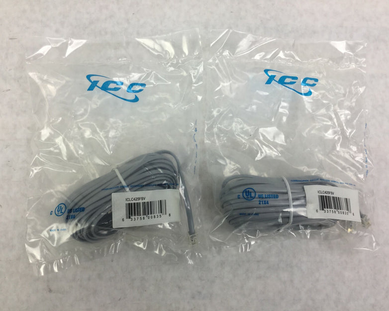 ICC ICLC425FSV 25' ft  Flat Line Cord   Lot of 4   Sealed Packages