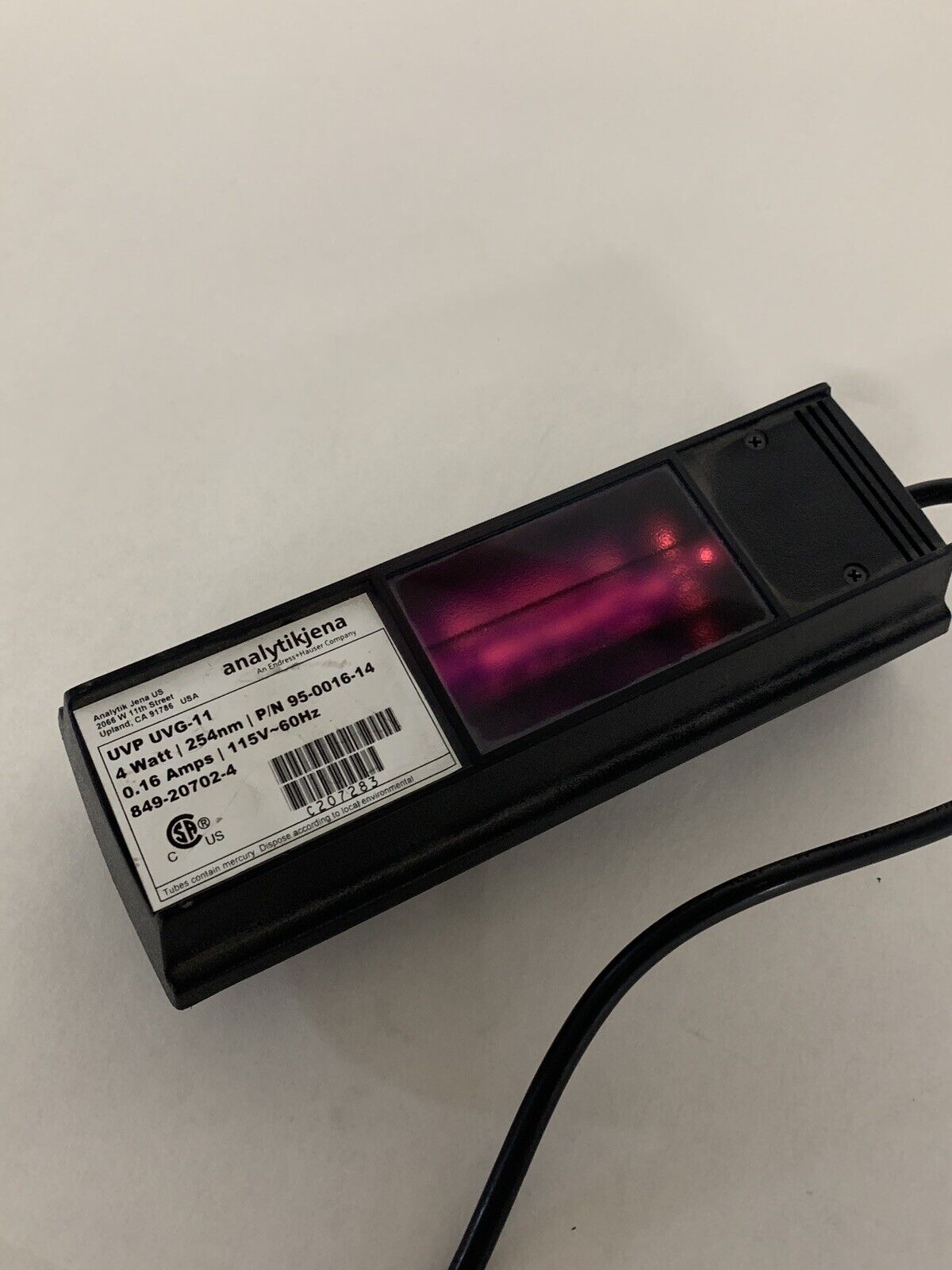 Analytikjena UVP UVG-11 UV Lamp 4-Watt 254nm 95-0016-14 Tested