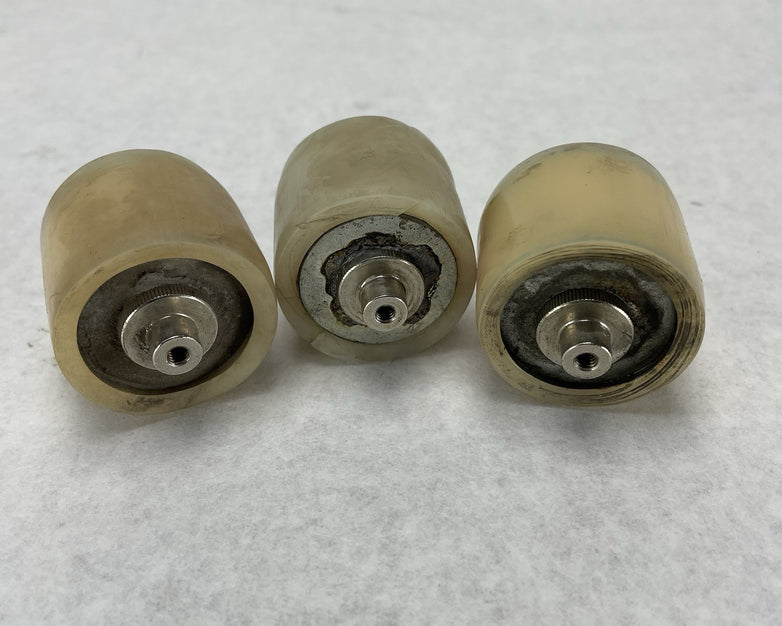 Polyurethane Rollers with Bearings Lot of 3