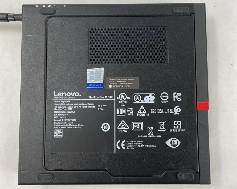 Lenovo ThinkCentre M720Q Micro i5-8400T 1.70 GHz 8 GB RAM No SSD/OS/AC
