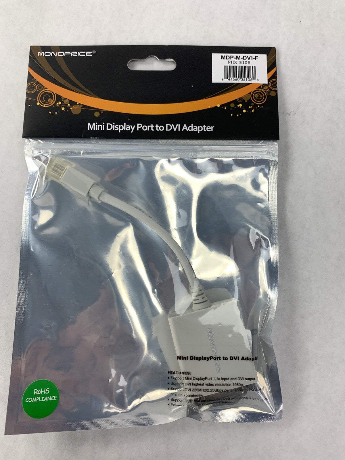 Monoprice Mini DisplayPort to DVI Adapter MDP-M-DVI-F (Lot of 3)