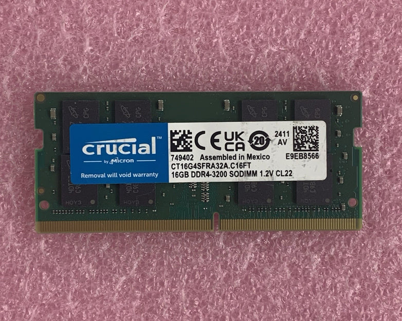Crucial CT16G4SFRA32A.C16FT 16 GB DDR4 3200 SODIMM Laptop Ram Memory