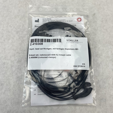 ECG 5-Wire Set AHA Clip 1.2 m Radiolucent Schiller 2.410308 Change 76654604