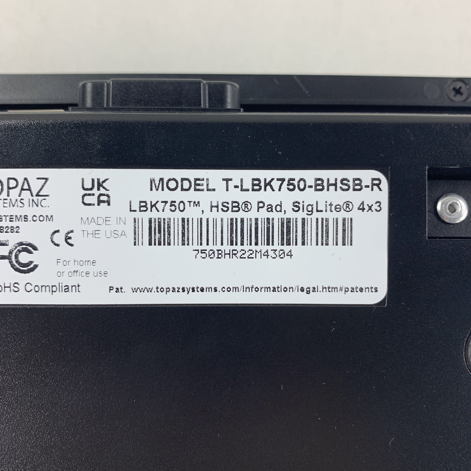 Topaz T-LBK750-BHSB-R Signature Pad Tested w/ Stylus