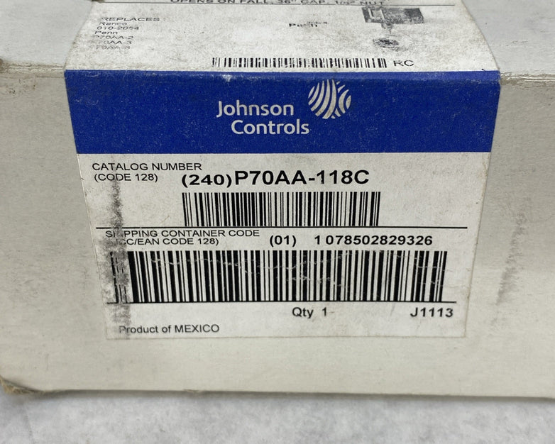 Johnson Controls Penn P70AA-118C High Pressure Fan Cycling Control