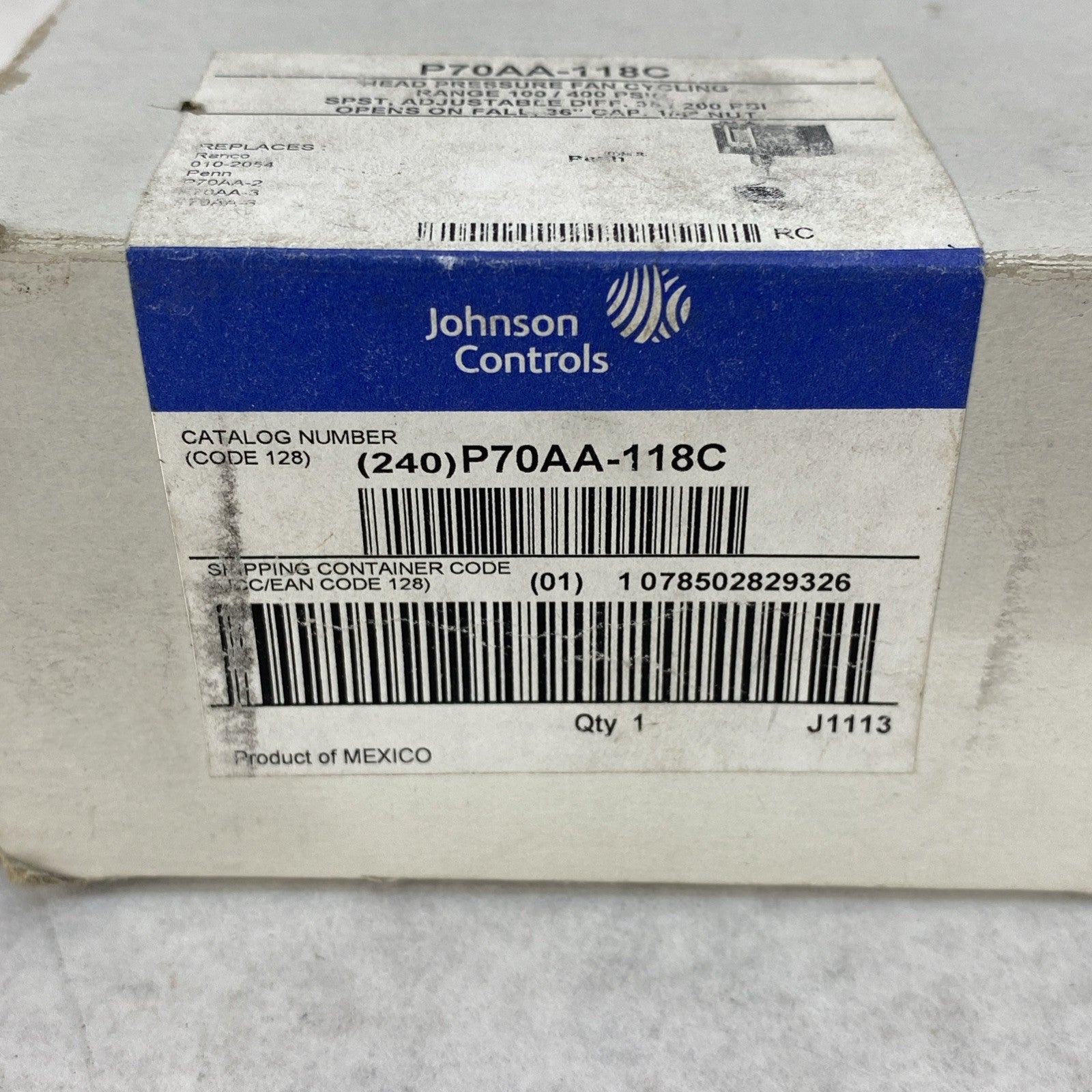 Johnson Controls Penn P70AA-118C High Pressure Fan Cycling Control3