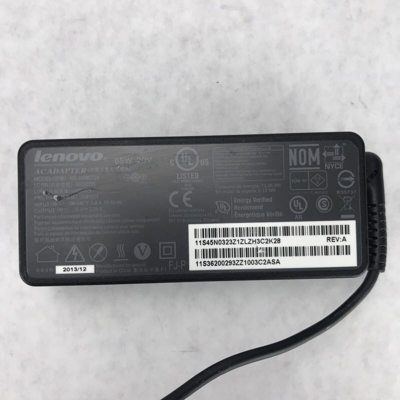 Lenovo ADLX65NCT2A AC Adapter 65W 20V 3.25A 45N0323 45N0324 36200293 (Lot of 12)