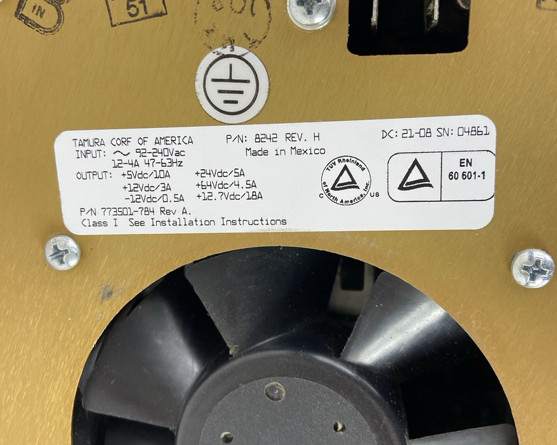 Tamura DC Switching Power Supply Input ~ 92-240Vac 12-4A 47-63Hz - Multiple Out