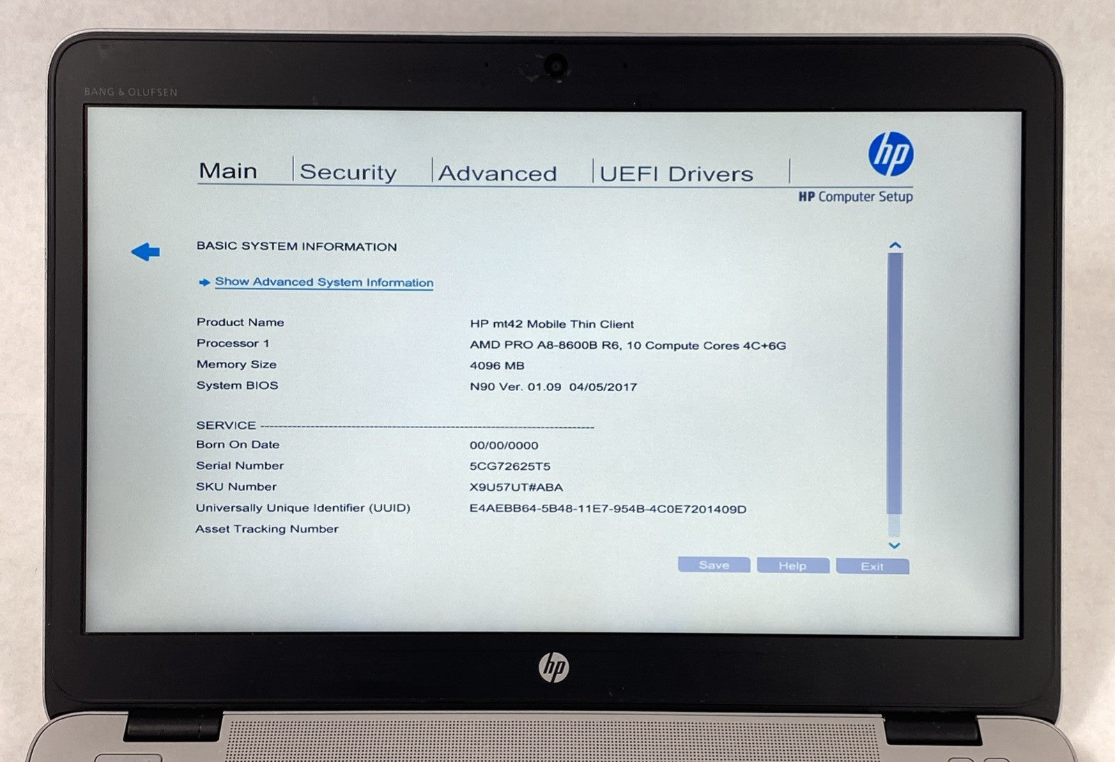 HP mt42 Mobile Thin Client AMD Pro A8 8600B R6 1.6GHz 4GB RAM 14" No Batt/HDD/OS
