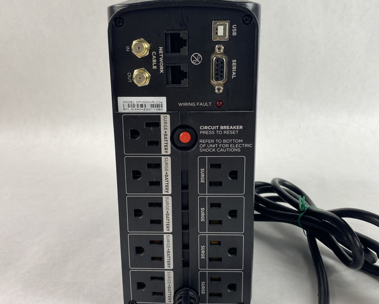 CyberPower CP1000AVRLCDa 1000VA 600W 9 Outlets 4 Surge 120V Tested Needs Battery
