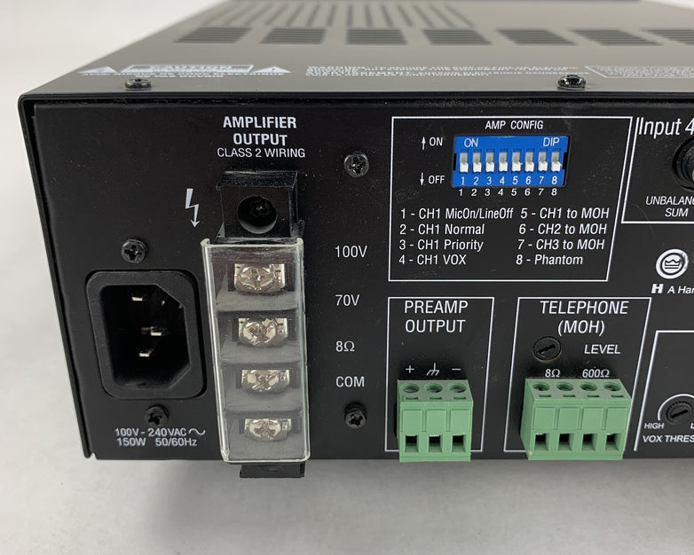 Crown 160MA Commercial Mixer Amplifier 4 Input 60W Ohm 1-2 Power Tested