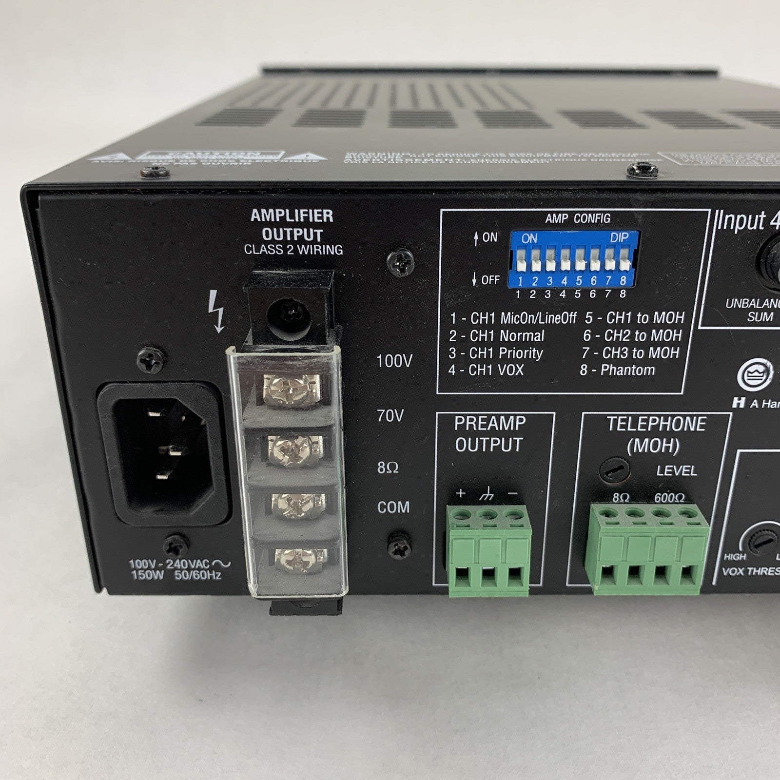 Crown 160MA Commercial Mixer Amplifier 4 Input 60W Ohm 1-2 Power Tested