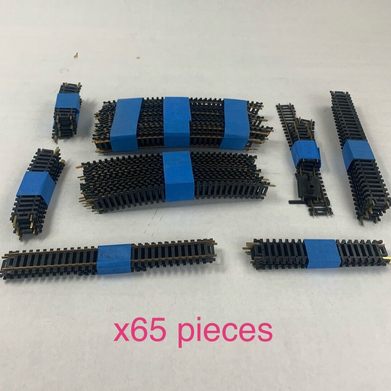Mixed Lot of 65 HO Scale Atlas 3" 6" 9" 18" 22" Brass Snap Track Pieces