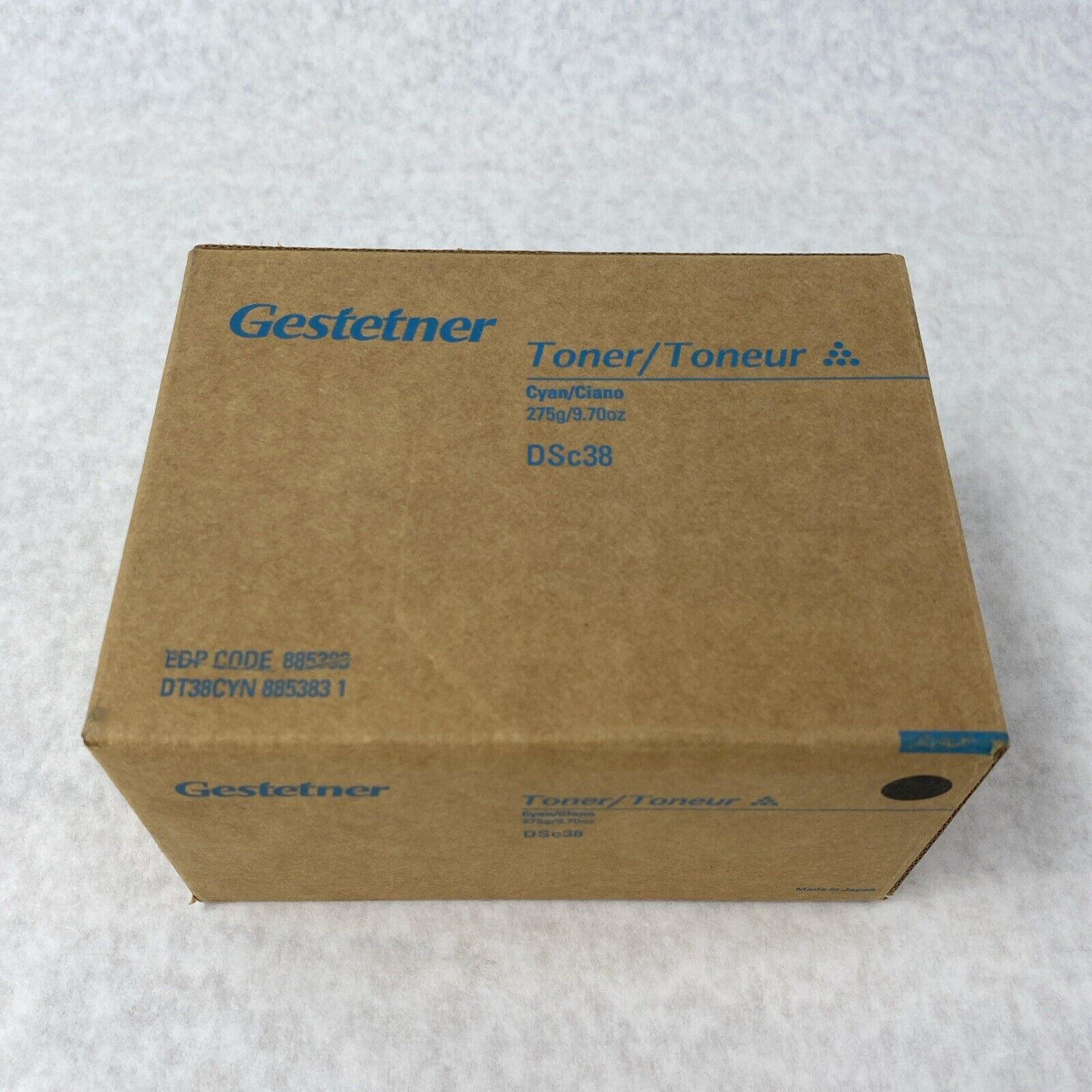 Genuine Gestetner DSc38 Cyan Toner Cassette 275g 9.70oz 885383