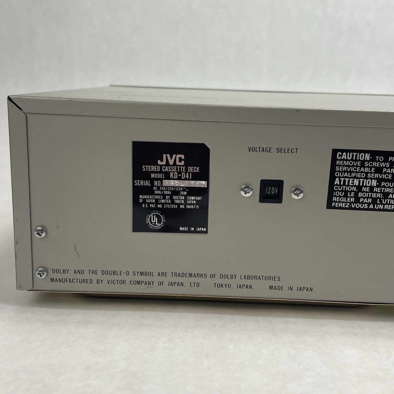 JVC KD-D4J Stereo Cassette Deck Tested For Parts9