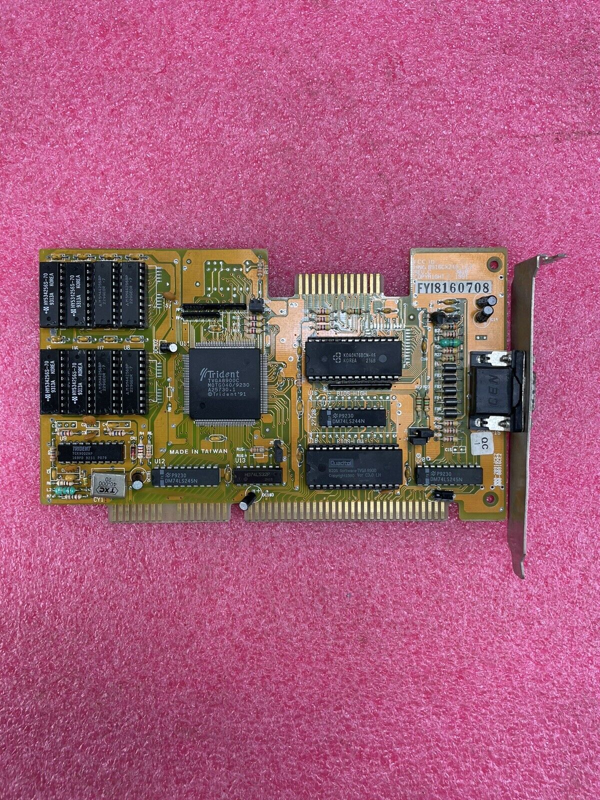 Trident Microsystems Inc VGA Card 8916CX248LC2 ISA 1991