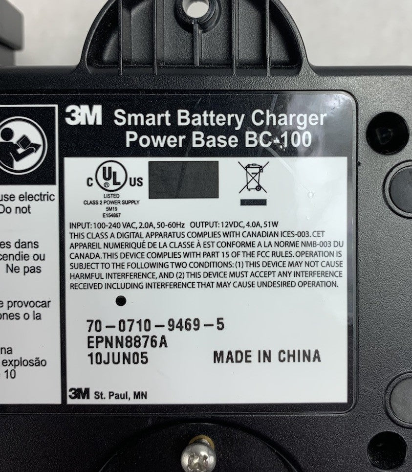 3M BC-100 Smart Battery Charger Power Base w/ BC-210A Smart Charger Adapter11