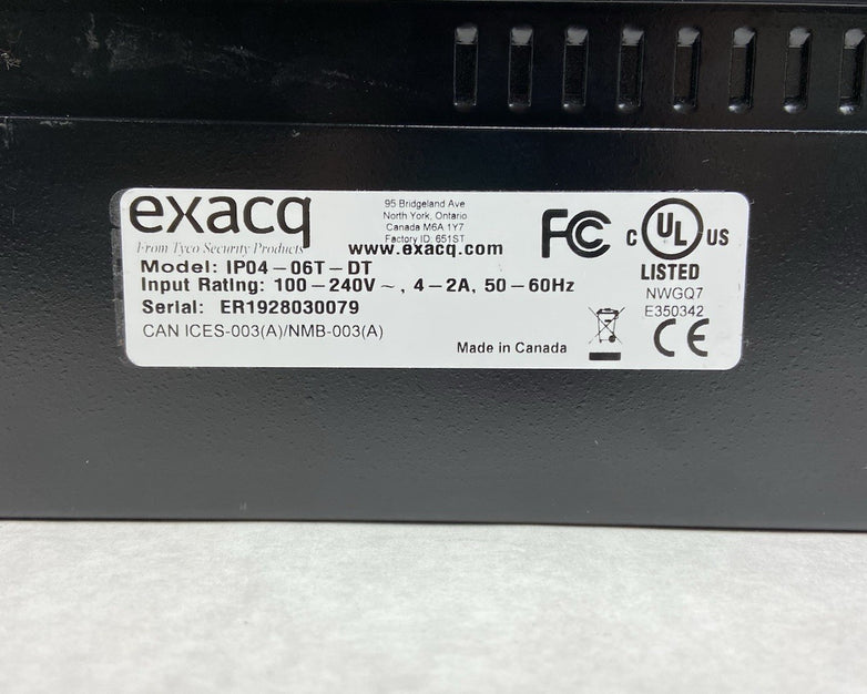 ExacqVision IP04-06T-DT ATX Case Sparkle FSP400-60GHS(85) 400W PSU