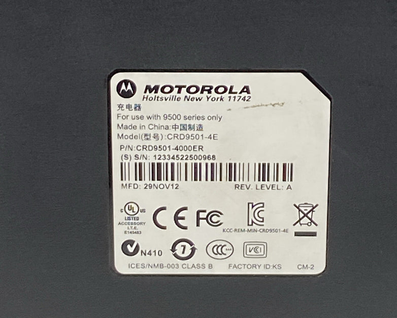 Motorola 9500 Series CRD9501-4E 4 Slot Charging Cradle CRD9501-4000ER