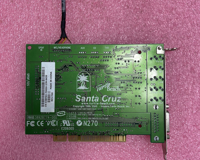 Turtle Beach Santa Cruz TB400-2541-02 PCI Audio Card w/FP Audio Cord