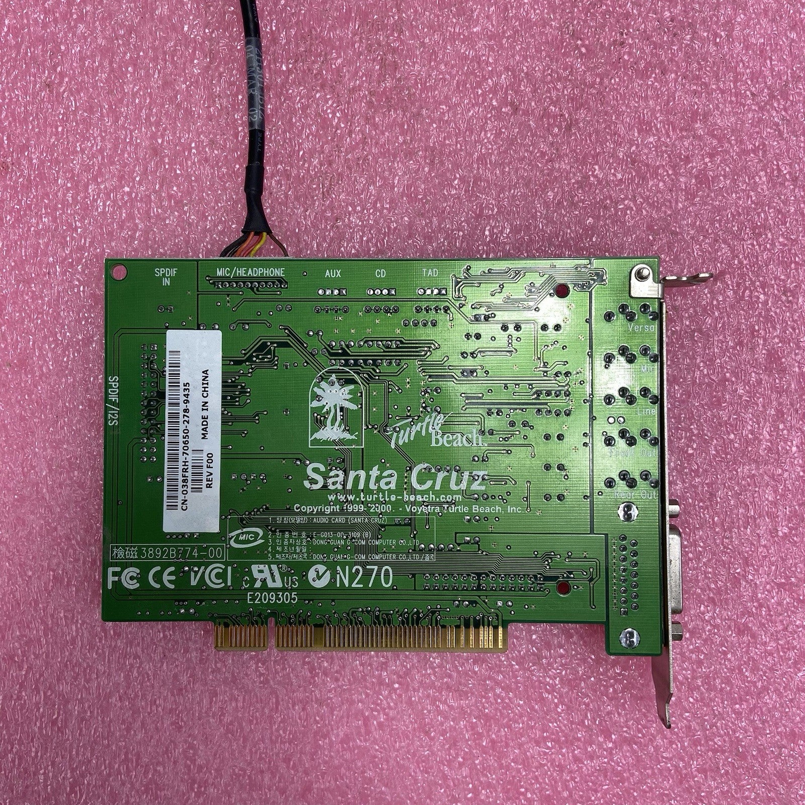 Turtle Beach Santa Cruz TB400-2541-02 PCI Audio Card w/FP Audio Cord6