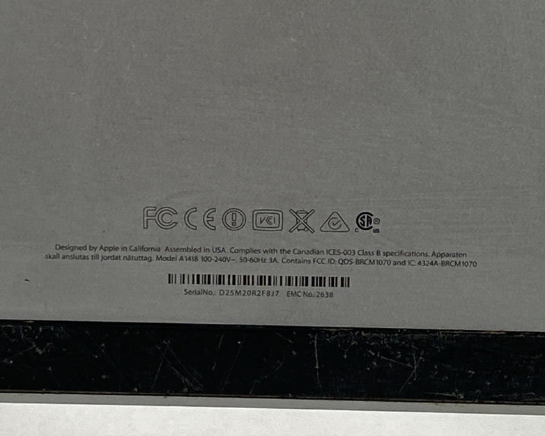 Apple A1418 iMac 21.5" 2013 2.7GHz Core i5 8GB RAM 500GB SSD macOS 10.15.7