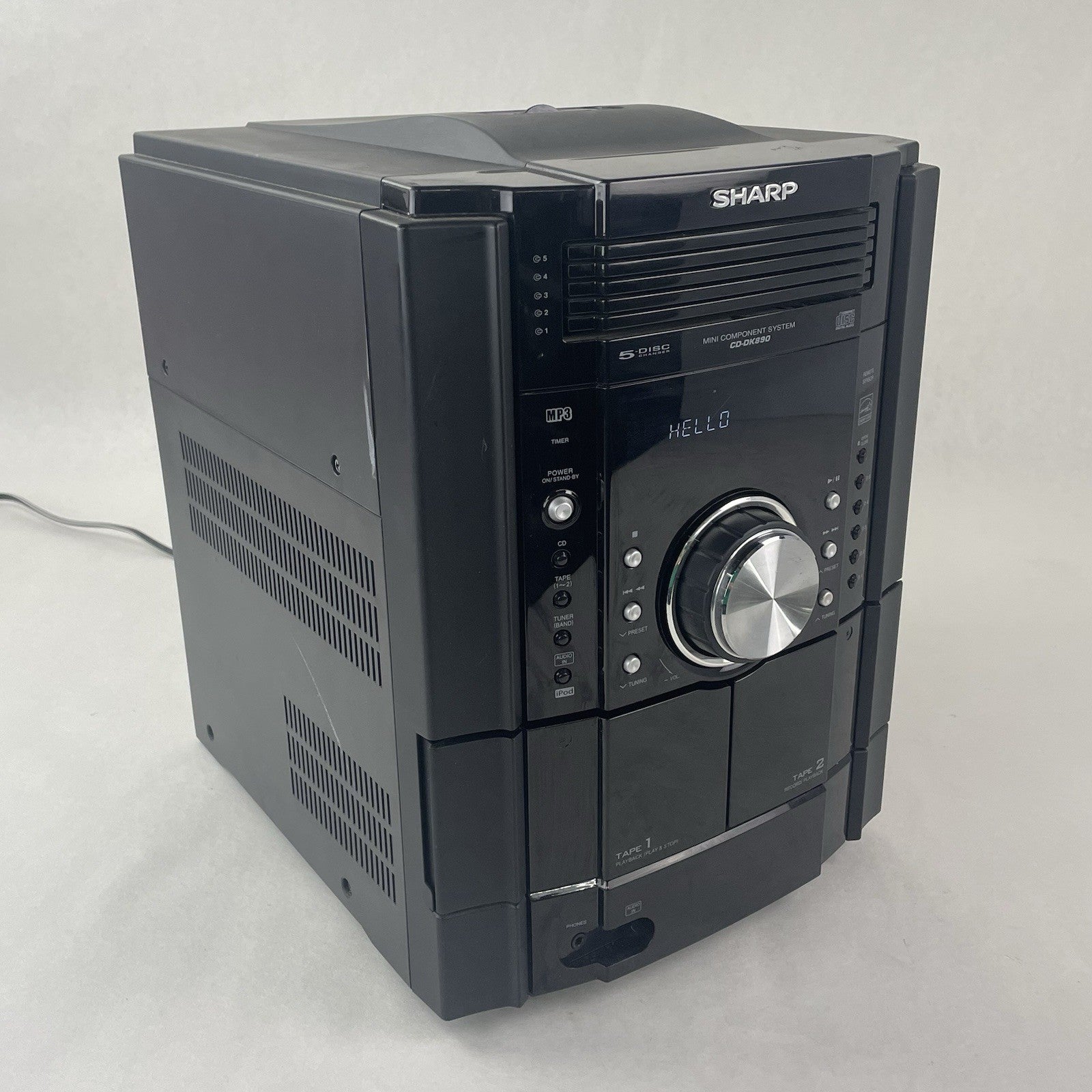 Sharp CD DK890N AM/FM Dual Cassette 5 Disc Changer0