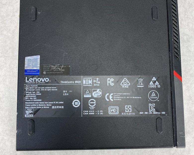 Lenovo ThinkCentre M600 Micro Pentium J3710 1.6GHz 8GB RAM No HDD/OS/AC