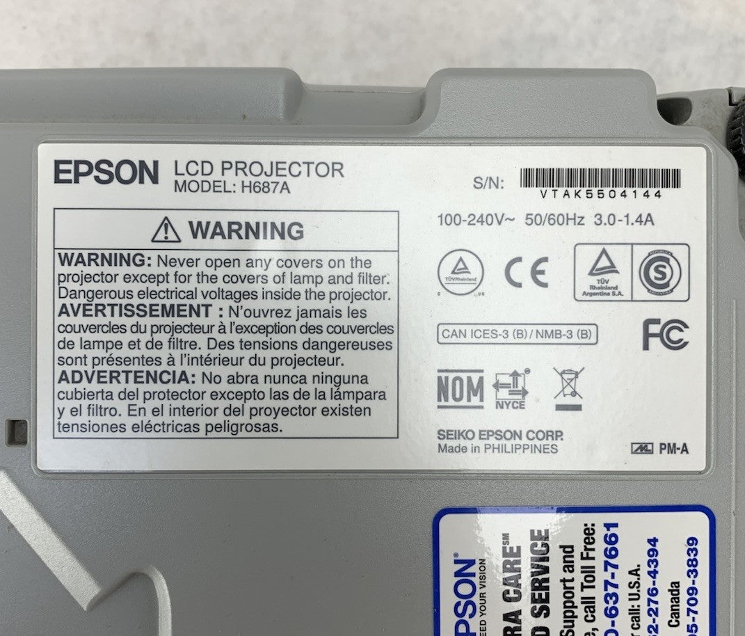 Epson PowerLite 98H H687A LCD Lamp Projector 1803 Lamp Hours - No Remote8
