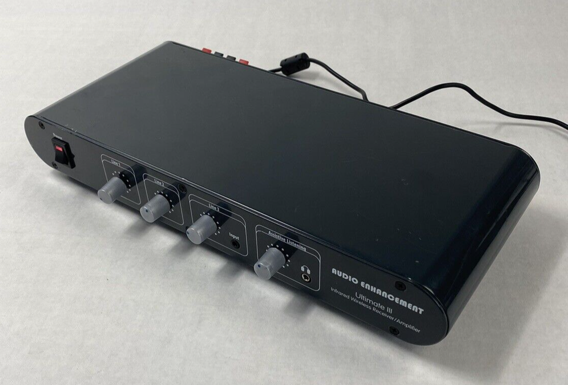 Audio Enhancement Ultimate III Infrared Wireless Receiver/Amplifier Power Tested