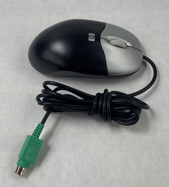 Lot of 6 HP MOAFKOA PS/2 Black and Silver Optical Scroll Wheel 3 Button Mouse