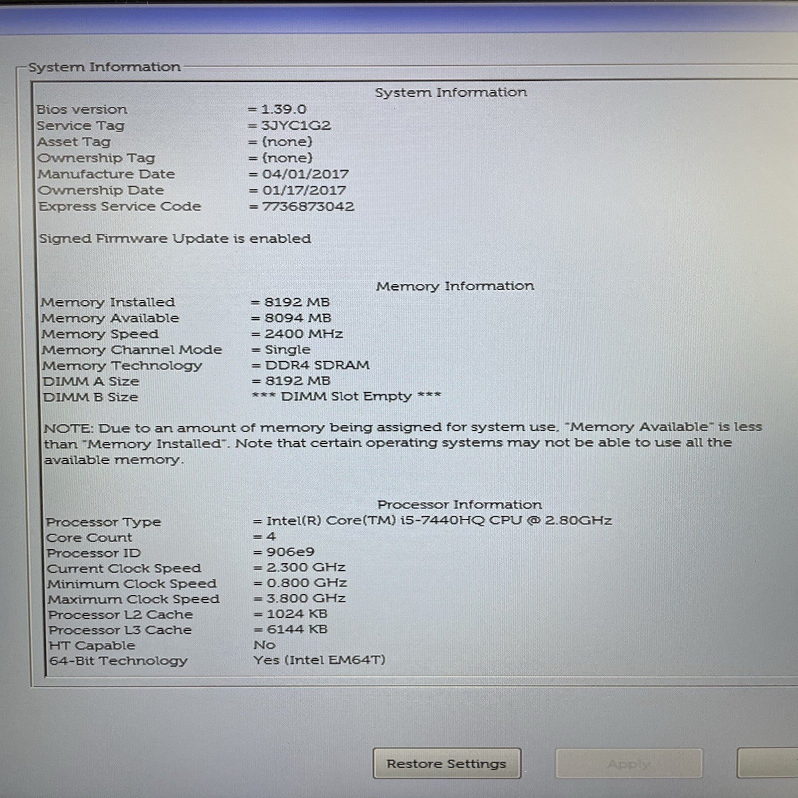 Dell Latitude 5580 15.6" i5-7440HQ 2.8GHz 8GB RAM No SSD/OS/AC - Bad Hinge Cover2