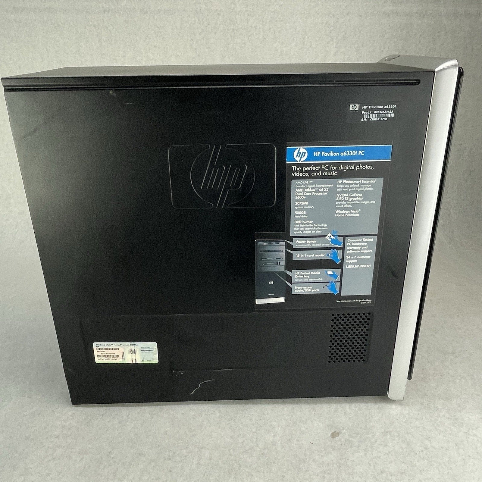 HP Pavilion a6330f MT AMD Athlon 64 8L 5600+ 2.80 GHz 3 GB DVD-RW No HDD No OS