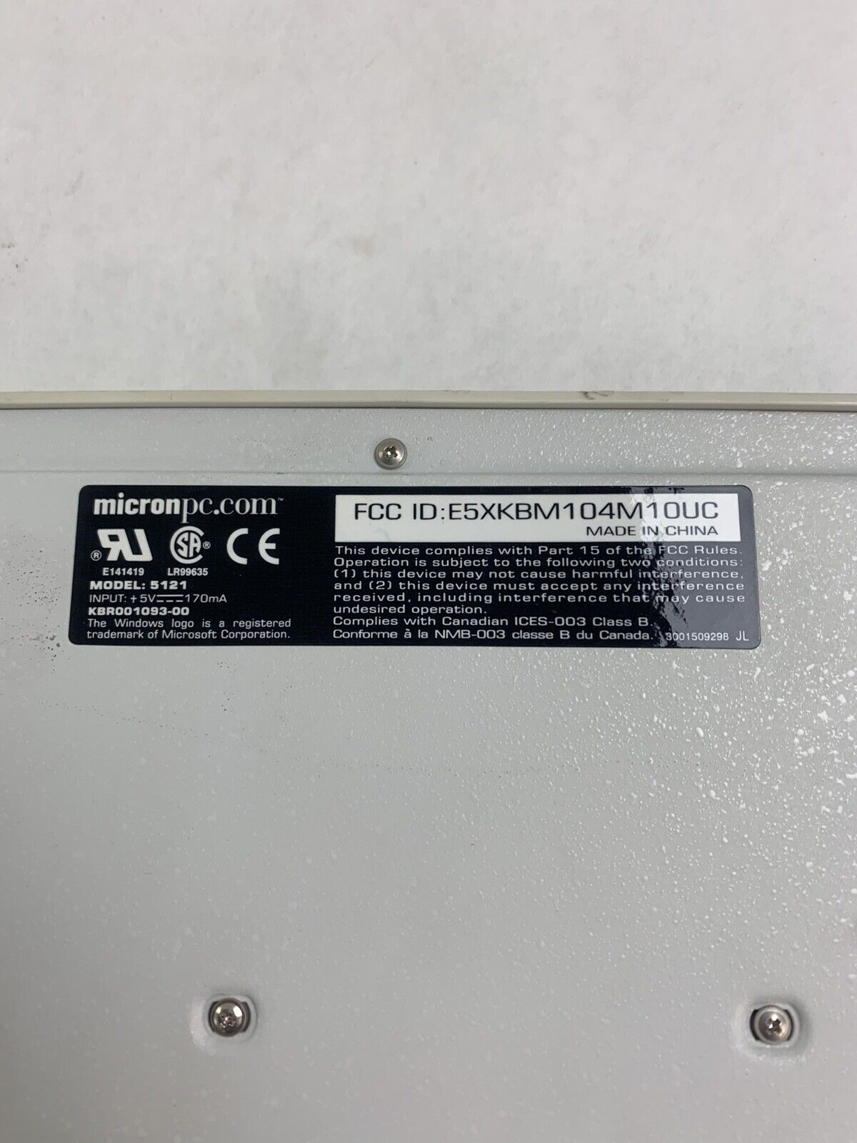 Micron PC 5121 Keyboard