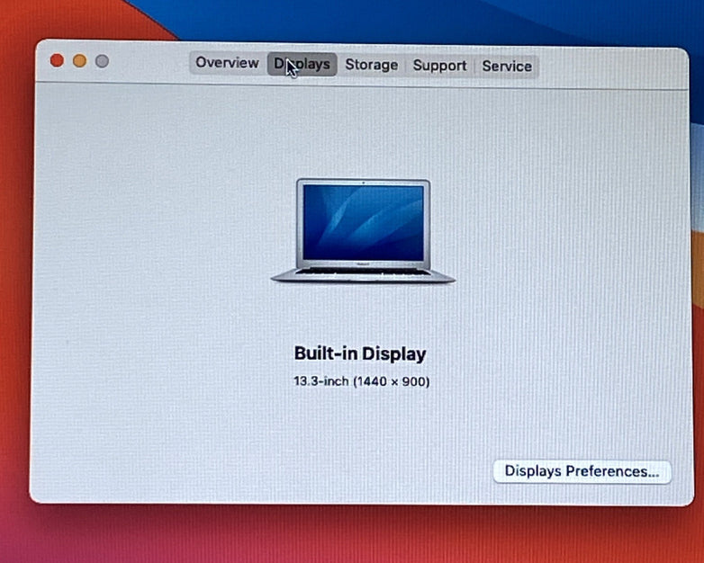Apple MacBook Air A1466 2014 13" i5 4GB RAM 250GB SSD os11.7.11 -Service Battery
