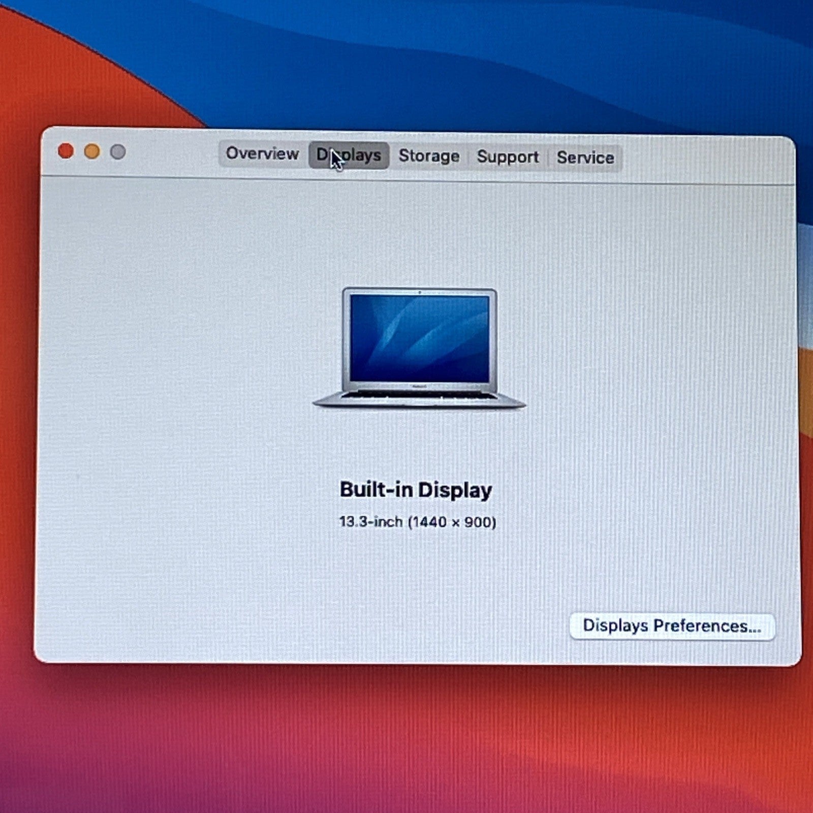 Apple MacBook Air A1466 2014 13" i5 4GB RAM 250GB SSD os11.7.11 -Service Battery2