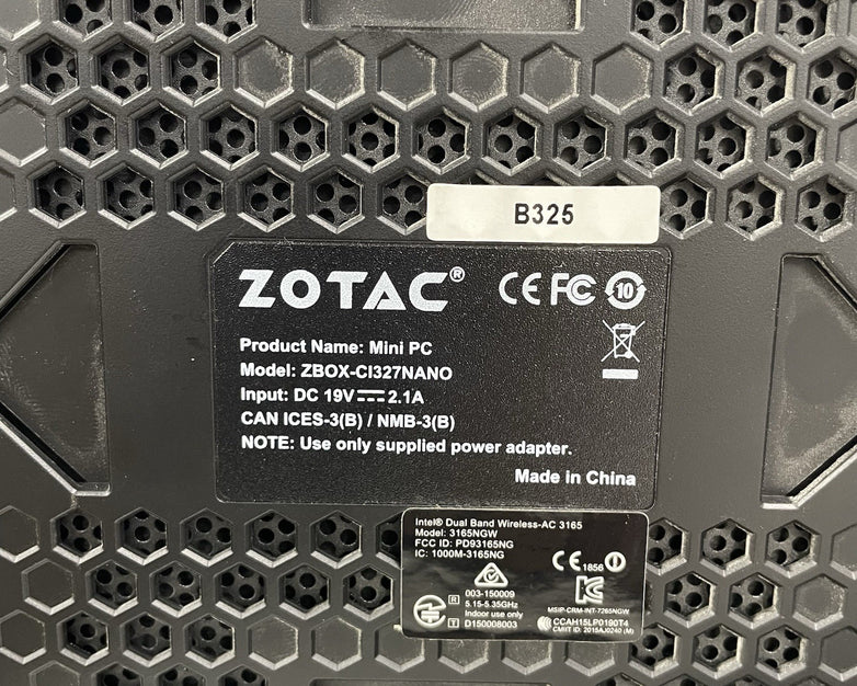Zotac ZBox-C1327NANO Micro Intel Celeron N3450 1.1 GHz 8 GB RAM No HDD/OS/AC