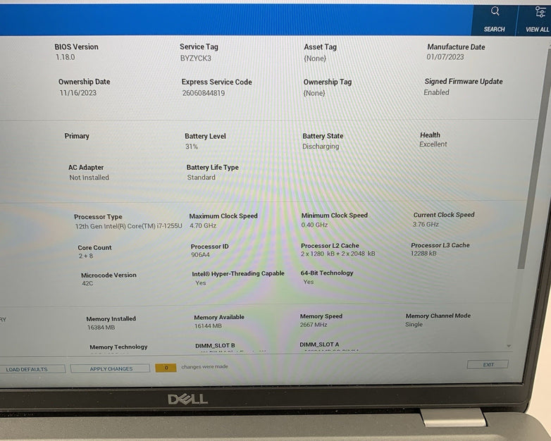 Dell Latitude 5430 14" Laptop i7-1255U 1.8 GHz 16 GB Ram No OS No SSD No AC