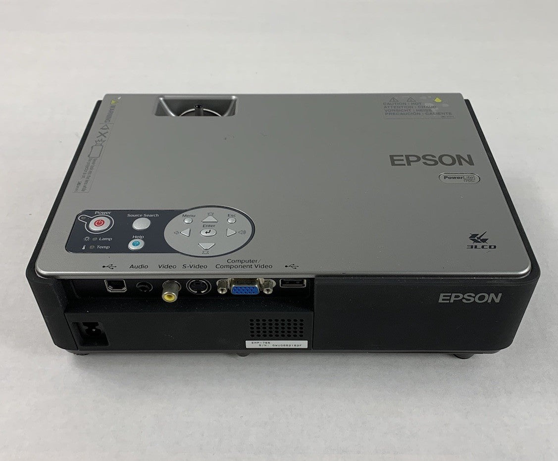 Epson PowerLite EMP-755 LCD Projector w/ Remote - Parts or Repair