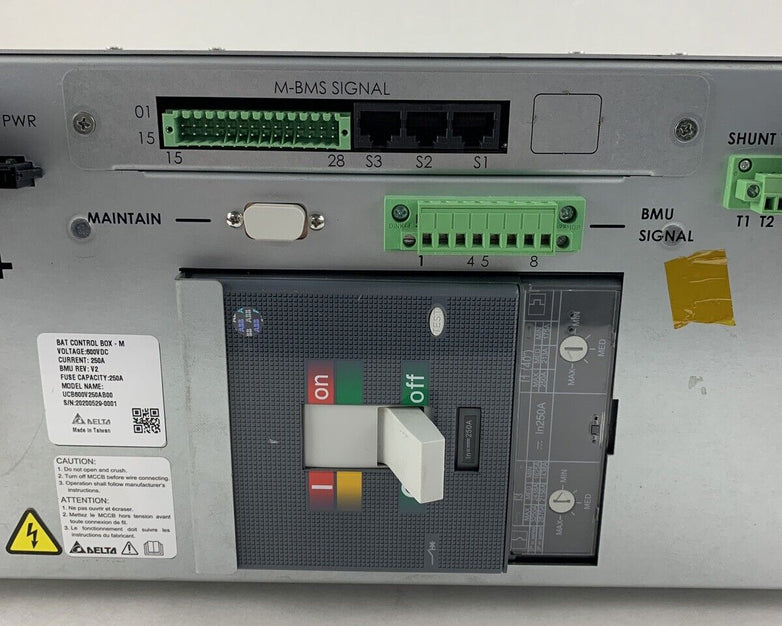 Eaton UCB600V250AB00 Battery Control Box 600VDC 250A w/ ABBSace in250A Breaker