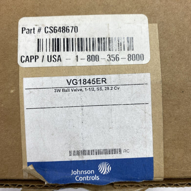 Johnson Controls VG1845ER 3W Ball Valve