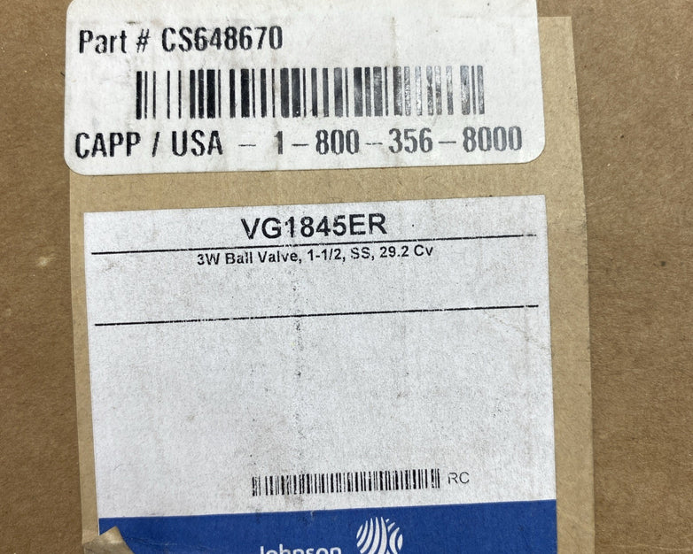 Johnson Controls VG1845ER 3W Ball Valve