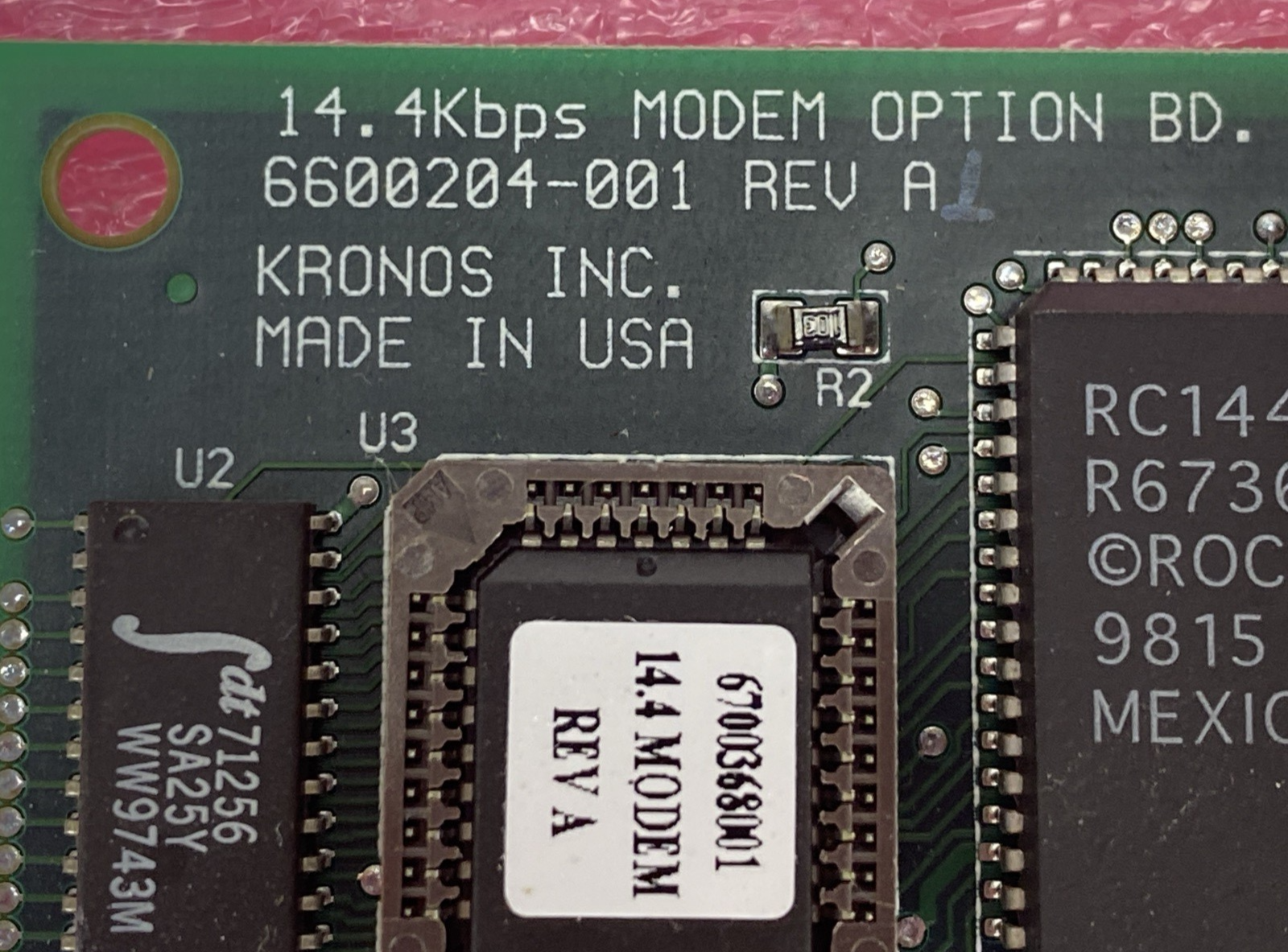 Kronos 6600204-001 Rev A 14.4Kbps Modem Card