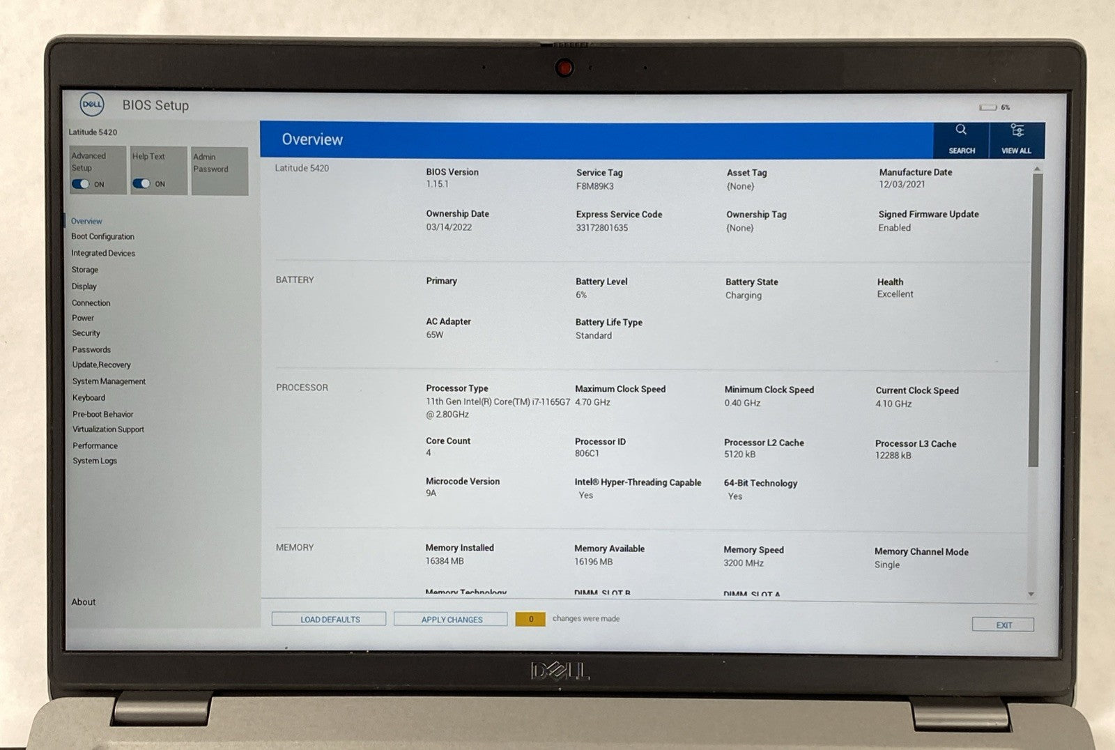 Dell Latitude 5420 Intel Core i7-1165G7 2.80 GHz 16 GB RAM 14.0" No SSD No OS