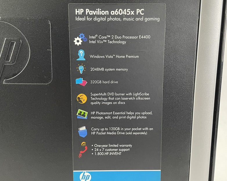HP Pavilion A6045X MT Core 2 4400 2.00 GHz 2 GB RAM No HDD/OS